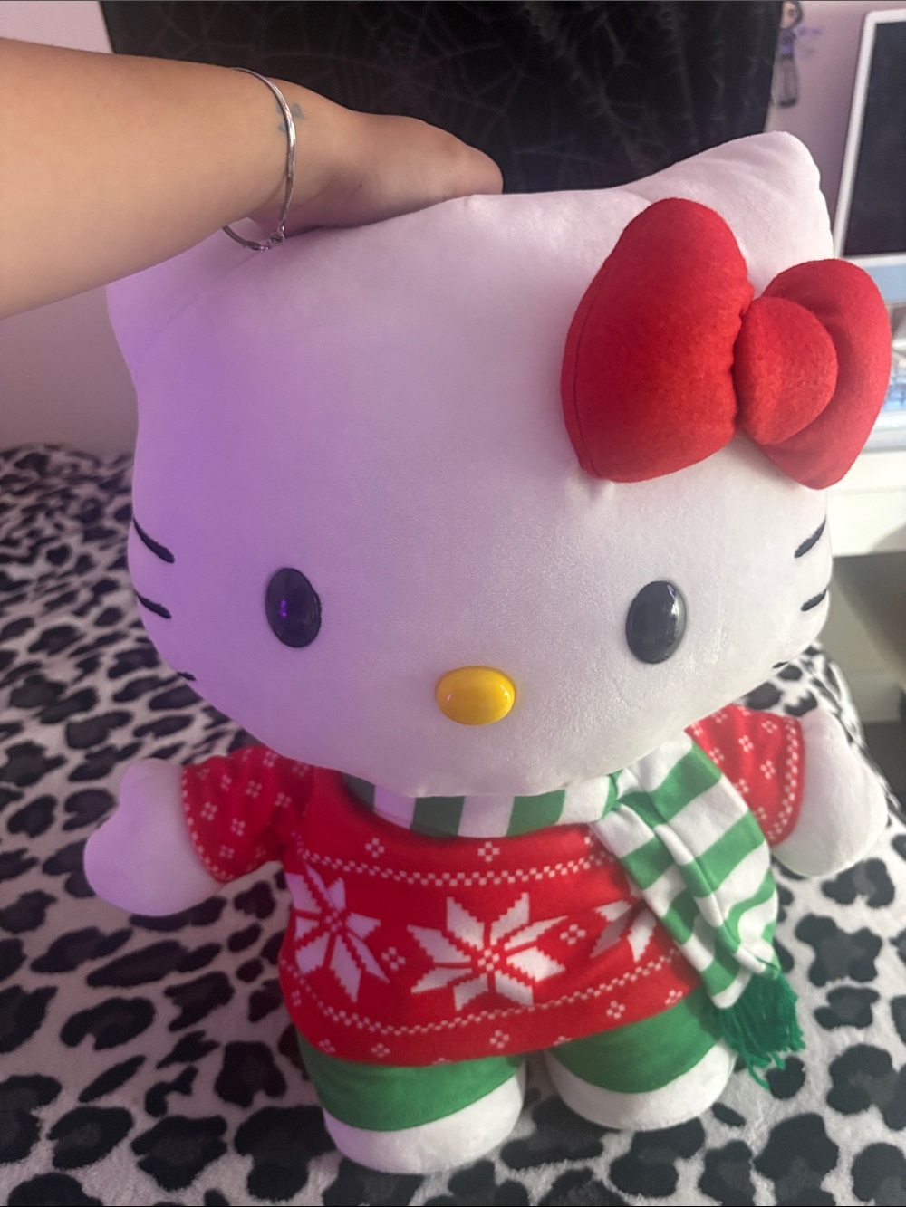 Sanrio Hello Kitty Holiday Pillow Plush - White, Red, Green